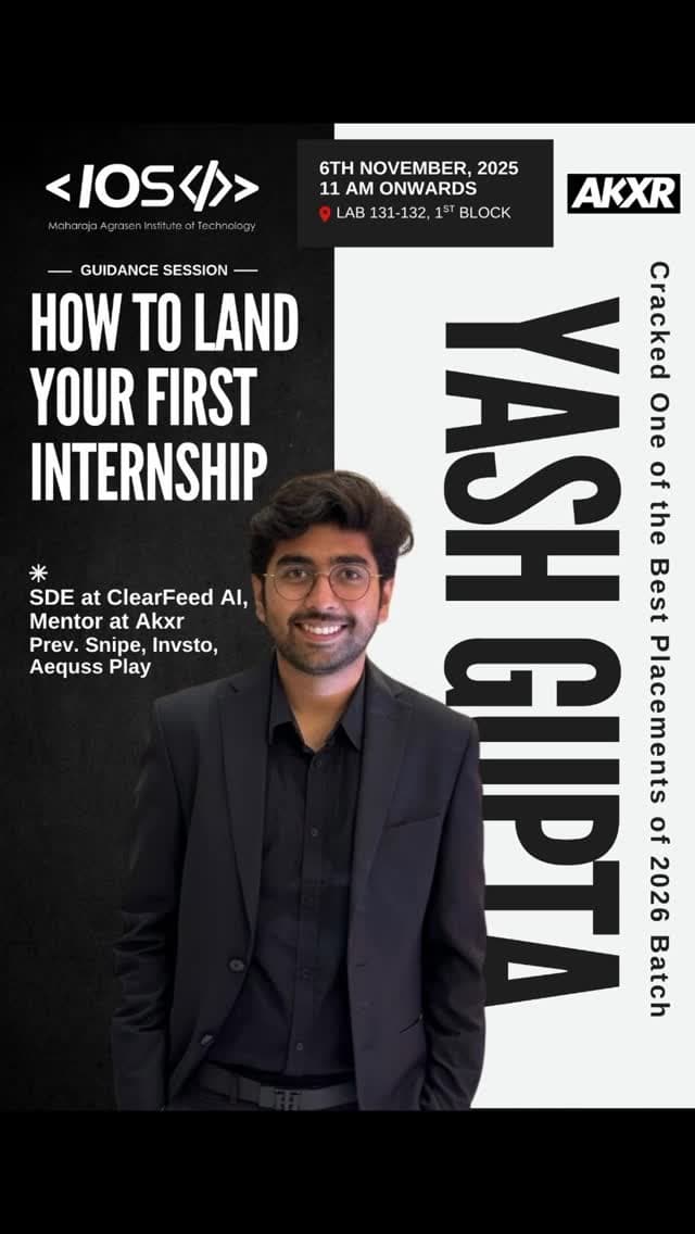 Yash Gupta's Mentorship Session